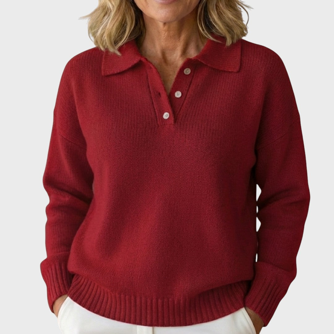 Eliška | Stylový pletený svetr s límečkem