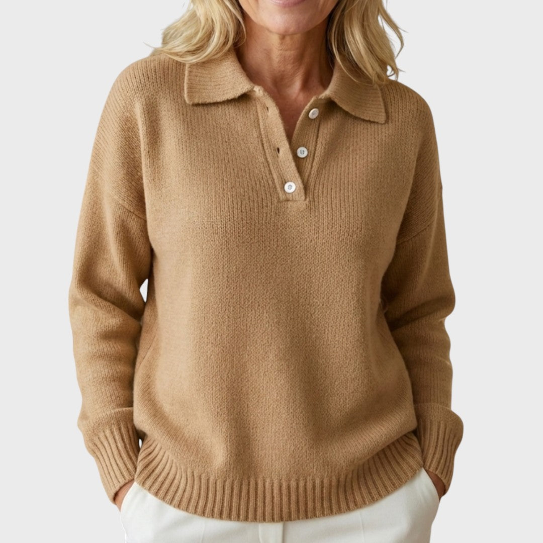 Eliška | Stylový pletený svetr s límečkem