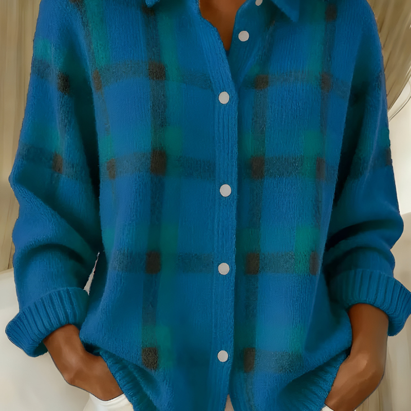 Anna™ | Jemně pletený cardigan s kostkovaným vzorem