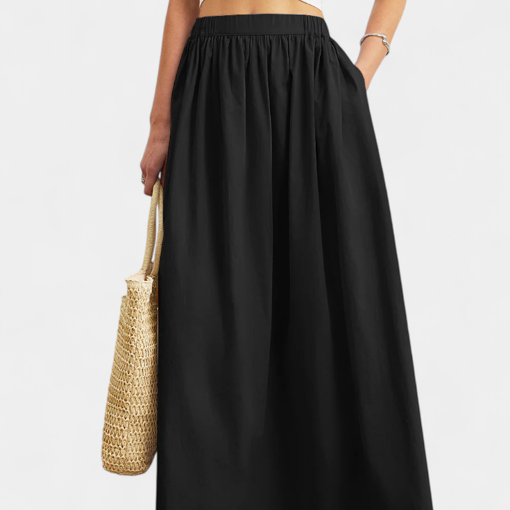 Yora | Bavlněná áčková sukně s elastickým pasem a kapsami