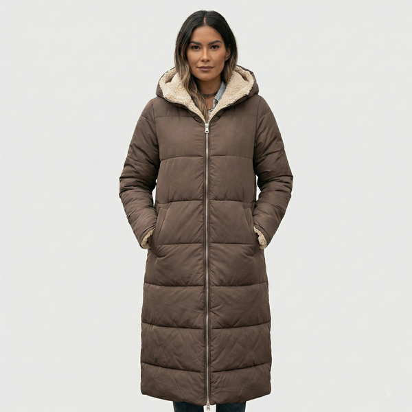 Kora - Hřejivý kabát s kožešinovou podšívkou