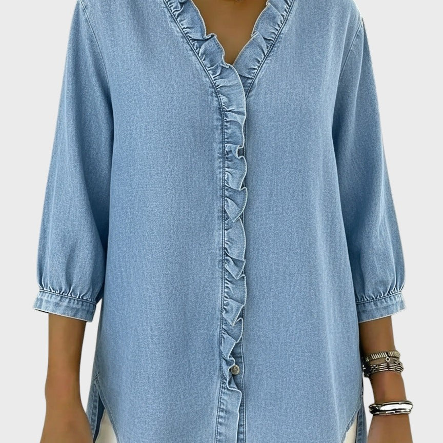 Diana | Džínová tunika s volánky