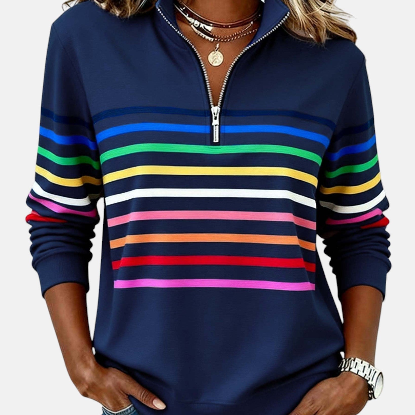 Vídeň | Mikina na zip s duhovými pruhy