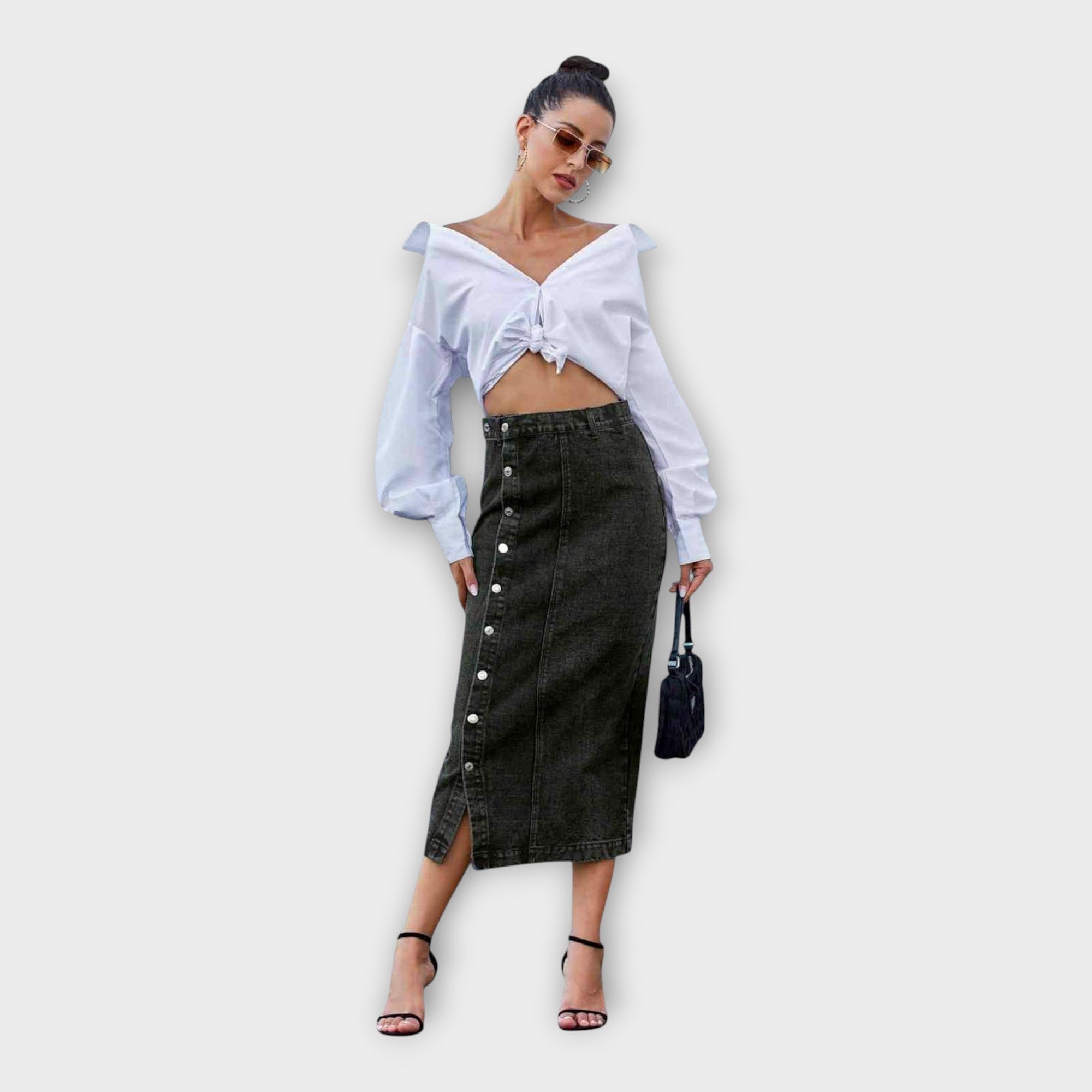 Karolína Sofistikovaná Maxisukně Se Knoflíky Vzdušná