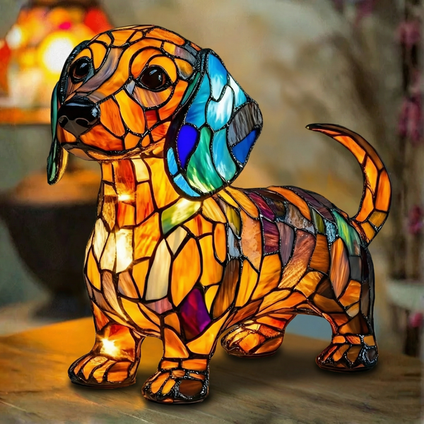 Jezevčík - Lampa ve vitráži