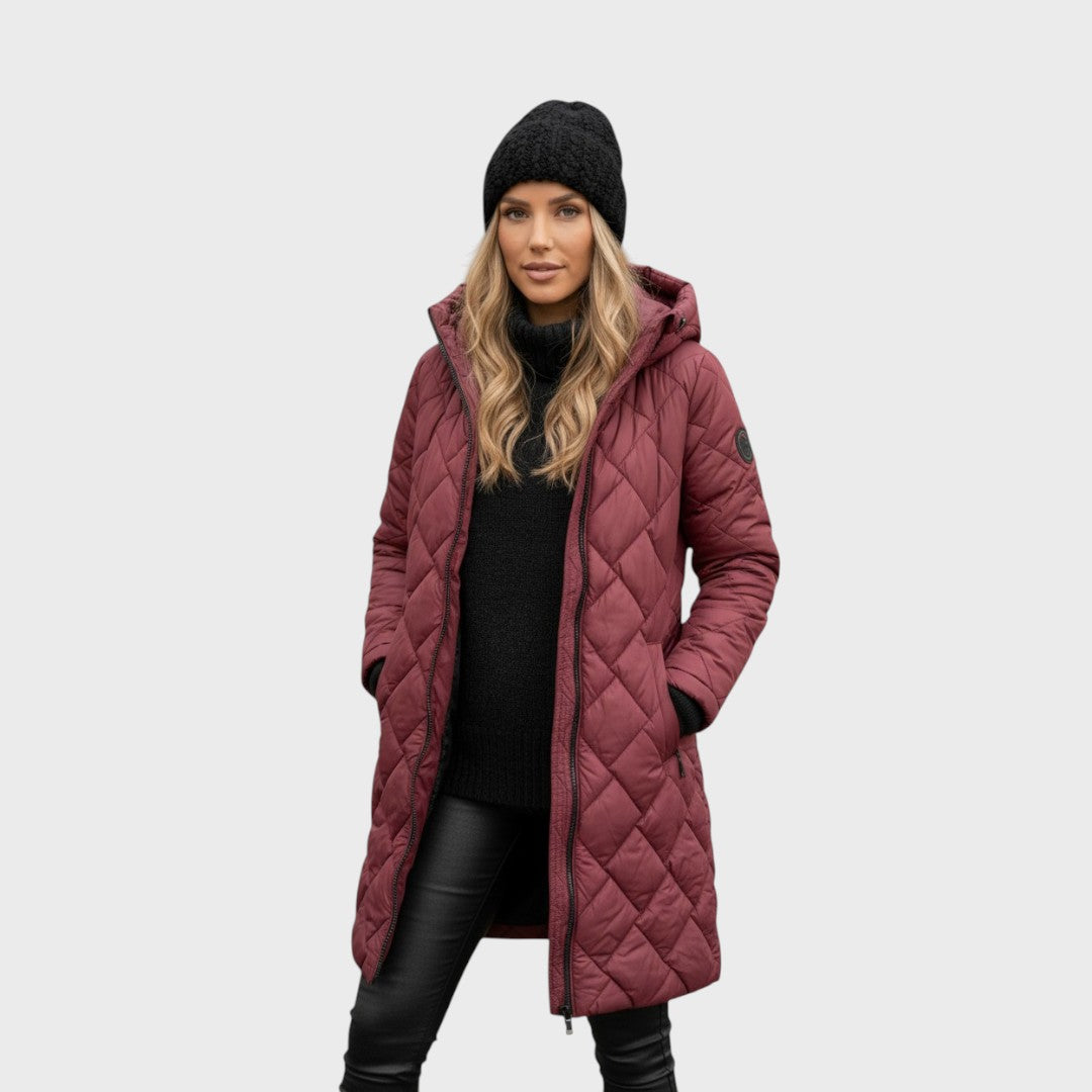 Clara | Elegantní prošívaný kabát s kapucí